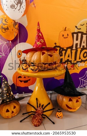 decorated pumpkin for halloween celebration