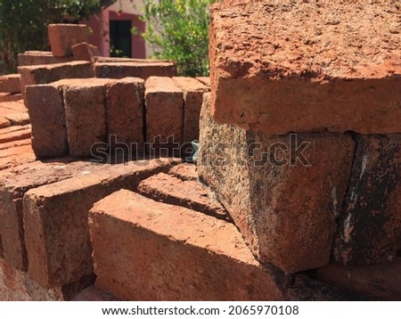A pile of bricks that will be used to build a house or building to be sturdy for a long time