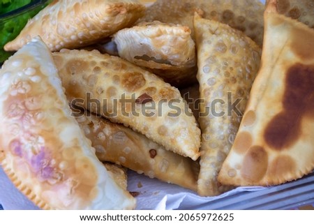 Mato Grosso do Sul, Brazil - October 12, 2021 - portion of Fried Pastel on the table