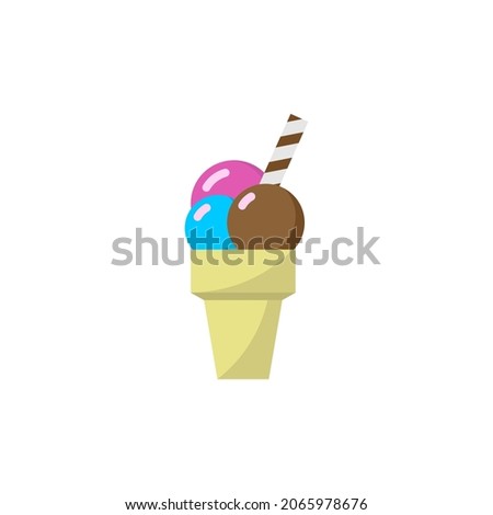ice cream  cone icon design template vector isolated illustration