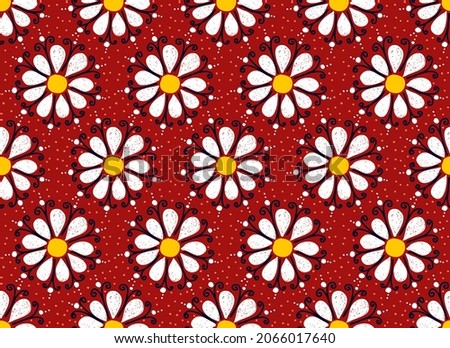 Flower seamless fabric pattern,ethnic pattern vector illustration,folklore ornament for decoration,wallpaper,cloth,wallet and pillow,bohemain,African rug,Scandinavain,American rug.