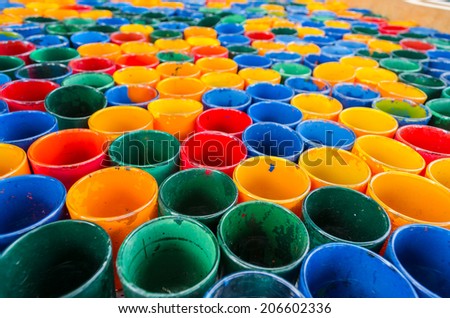 group of colorful art  cup