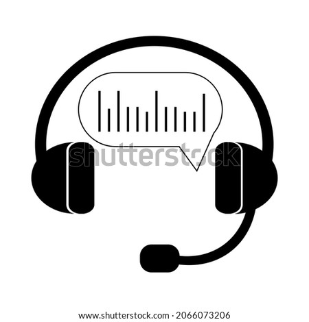 Online support service.Live chat icon.Headphones with microphone and chat speech bubble. Line support service.