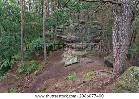Rocks on the hiking trail near Höhningen in the Palatinate