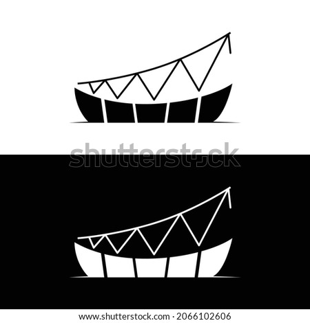 Modern sports stadium logo concept. Silhouette of a sports stadium in black and white.
