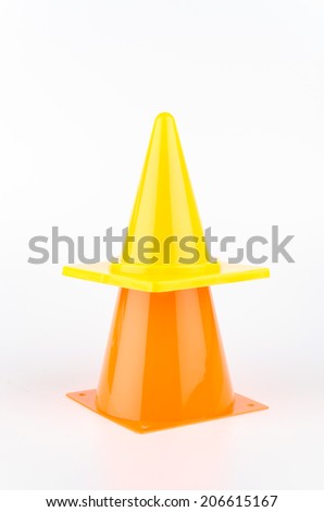 Traffic cones isolated white background