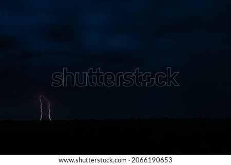 Lightning strikes at commencement of La Nina in central Victoria Australia, Spring weather 2021