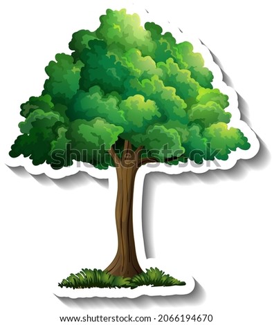 Tree sticker on white background illustration