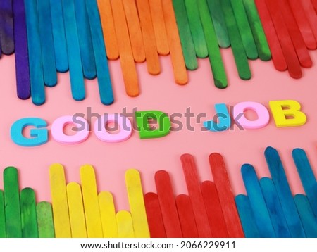 Good Job Word Wooden Alphabet With Ice Cream Stick Background
Alphabet wooden for kid learning