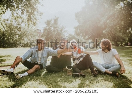 Friends hangout drinking beer stock image