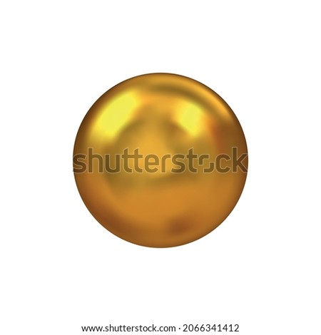 Realistic geometric shapes objects composition with isolated image of golden ball on blank background vector illustration
