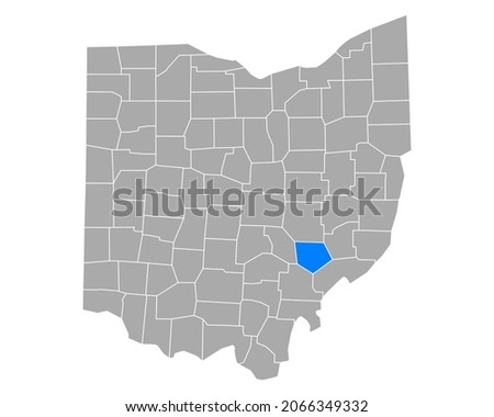 Map of Morgan in Ohio on white