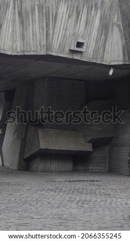 Brutalism. Concrete walls. Modernist architecture.
