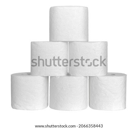 Toilet paper isolated on white background. Pyramid shape.