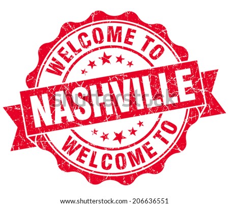welcome to Nashville red vintage isolated seal