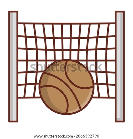 volleyball Vector illustration on a transparent background. Premium quality symbols.Vector line flat color icon for concept and graphic design.