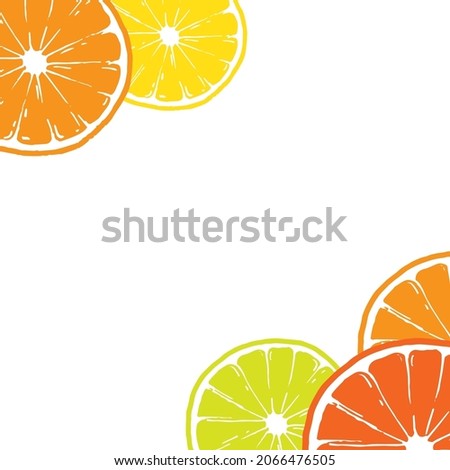 Citrus fruits frame. You can use it wherever you need a vector image. For example for menu, for printing, for design, crafts, fabric, cards, wallpaper and more.