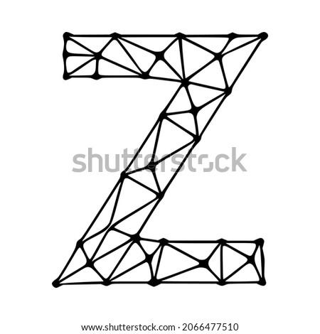 Letter z polygonal symbol, clip art isolated on white background