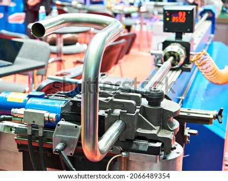 Hydraulic tube bending machine industrial Royalty-Free Stock Photo #2066489354