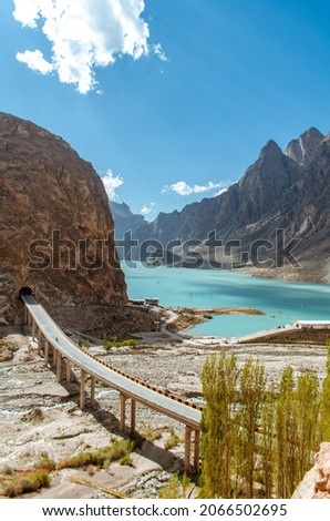 Moon Bridge Attabad lake Shishket Gojal Hunza.
This beautiful bridge is a part of the Attabad tunnel built by CPEC and the Chinese government.
on the left side is the Beauty of Attabad lake 