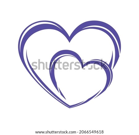 
Two violet hearts twisted together.Abstract vector silhouette heart shape love symbol.Frame.Border.Valentine's day.Wedding cards.Decoration. DIY. Cricut.Plotter Laser Cut.Vinyl wall sticker decal.Art