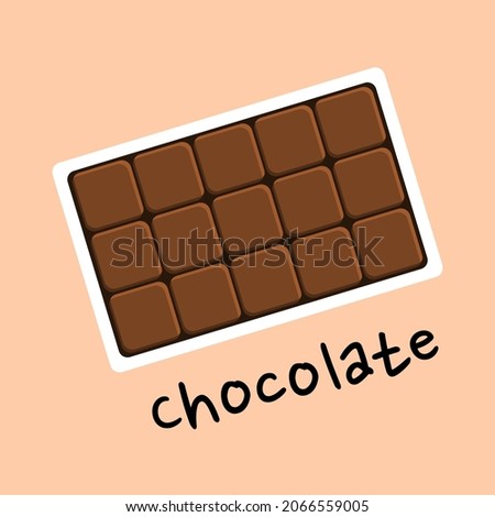 chocolate bar vector illustration with chocolate typography