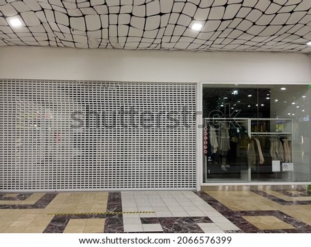 Closed shop in department store because of lockdown pandemia
