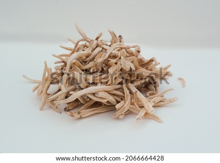 The Hindi name is safed musli.It is cultivated,eaten as a leaf vegetable in some parts of India, and its roots are used as a health tonic under the name safed musli. photo was clicked on 26 oct 2021. Royalty-Free Stock Photo #2066664428