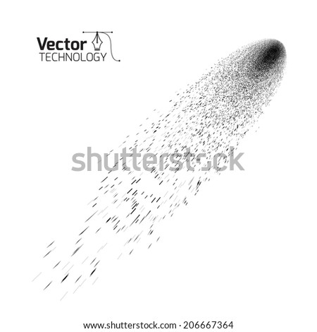 Comet on a white background, vector technology