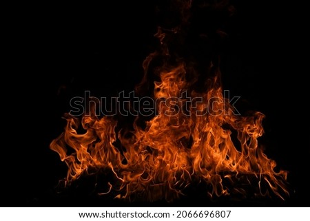 Fire flame texture for banner background. Burn abstract lights. Burning big flame. Blaze flames overlay background. Royalty-Free Stock Photo #2066696807