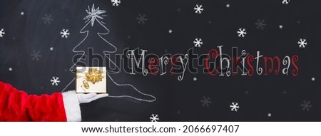 Christmas gift from Santa Claus.Christmas holiday background