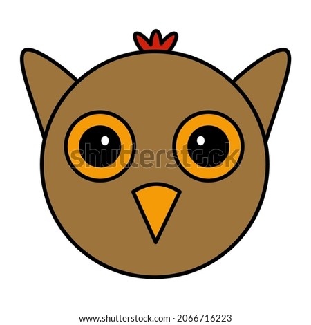 Cute cartoon Owl Face.vector illustration