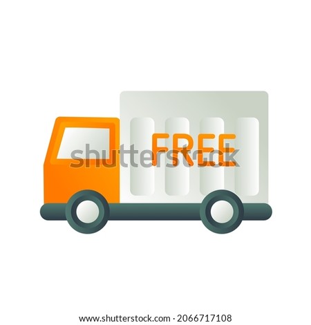 Free delivery truck icon flat design style