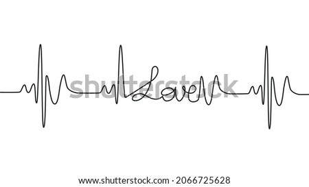 love lettering heartbeat design positive motivational optimist heart love
