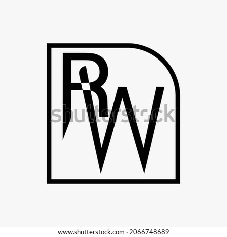 Initial letter RW logo design