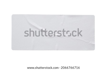 Blank paper sticker label texture isolated on white background Royalty-Free Stock Photo #2066766716