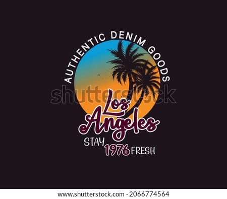Road With Palm Trees In Los Angeles County, Sunset in Los Angeles, Gradian background