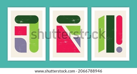 Set of Abstract Geometric Shape Poster