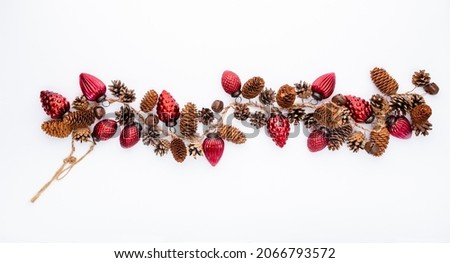 Christmas garland isolated on white background.