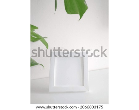 Frame mockup with white background, Square white frame mockup