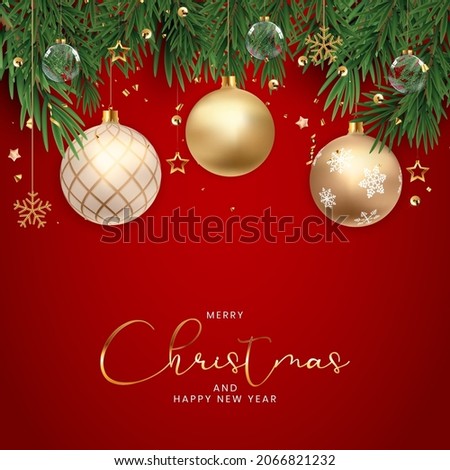 Christmas Holiday Party Background. Happy New Year and Merry Christmas Poster Template. Vector Illustration EPS10
