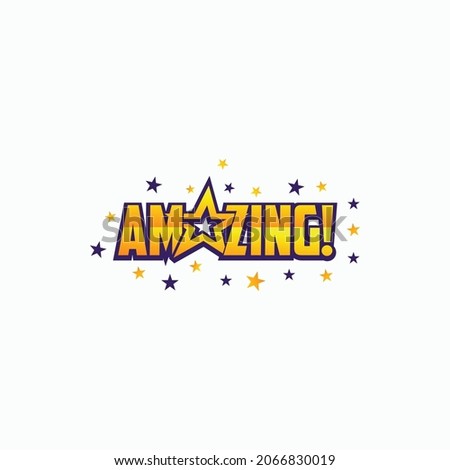 amazing colored word with comic style text suitable for magazine, brochure or typography logo design. The stars around the text Royalty-Free Stock Photo #2066830019