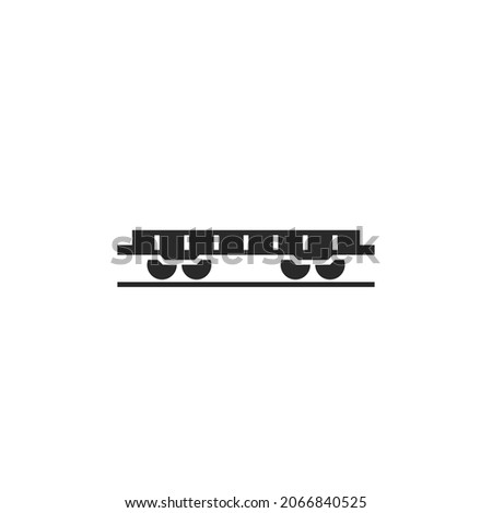 railway carriage icon. train cargo platform. railway freight transportation. isolated vector image