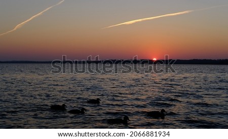 Autumn dawn over the lake