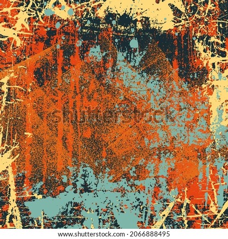 Abstract Grunge Background Texture Colorful Splatter Scratch Rough Dirty Style