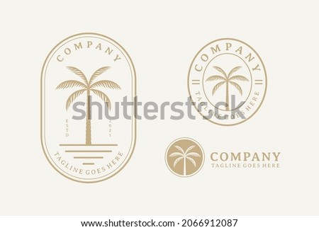 Palm tree vintage logo design template 