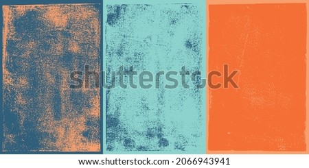 Letterpress ink textures. Set of 3 Rough, eroded lino print textures taken from high resolution scans. Compound path and paths optimised. Royalty-Free Stock Photo #2066943941