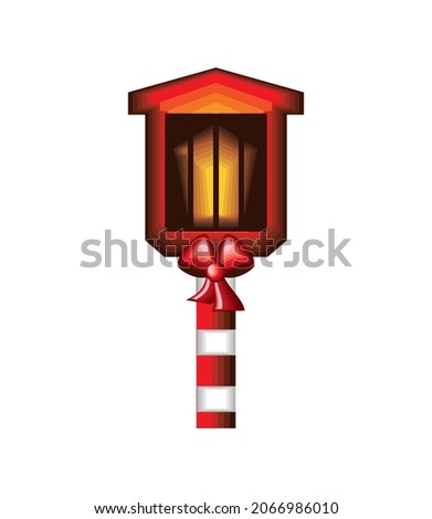 christmas lamp decoration with bow