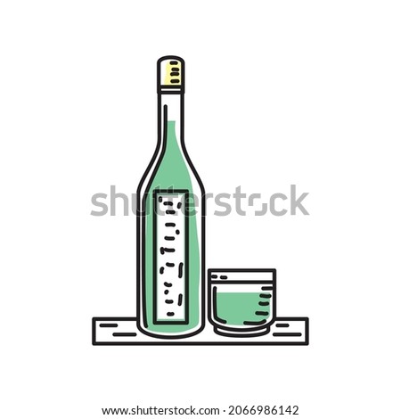 soju bottle and cup drink icon