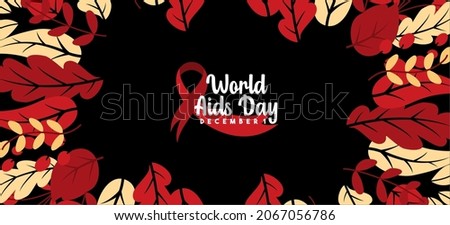 World aids day design template. Stroke red ribbon. October is Cancer Awareness Month
